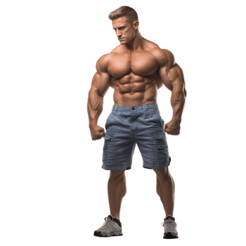 AI generated portrait of a muscular man on transparent background PNG image