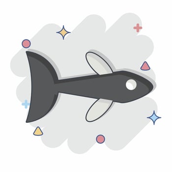 Icon Neon Tetra. related to Sea symbol. comic style. simple design editable. simple illustration vector