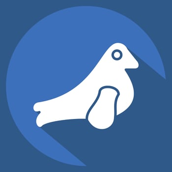 Icon Seal. related to Sea symbol. long shadow style. simple design editable. simple illustration vector