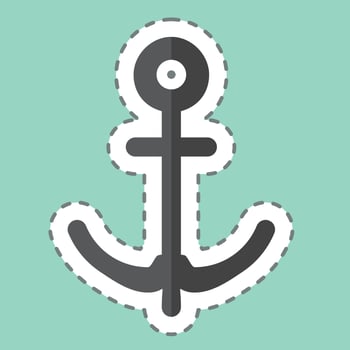 Sticker line cut Anchor. related to Sea symbol. simple design editable. simple illustration vector