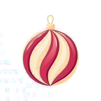 Christmas ornament, bauble, globe vector illustration isolated on white background. Detailed Christmas tree decoration element for holiday patterns, wreathes, frames, packaging, design