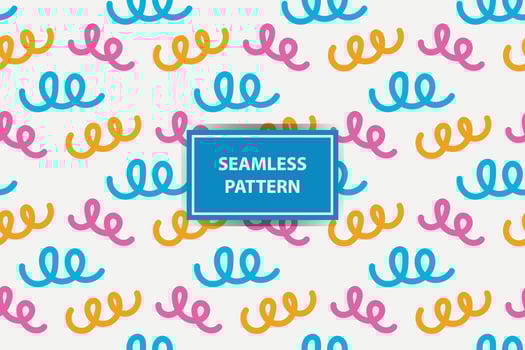 Fun colorful seamless pattern. Creative abstract style art background for children. Trendy texture design with basic shapes. Simple childish doodle wallpaper print set. vector