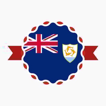Creative Anguilla Flag Emblem Badge vector