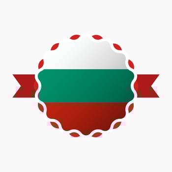 Creative Bulgaria Flag Emblem Badge vector