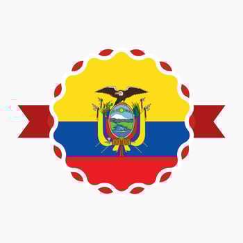 Creative Ecuador Flag Emblem Badge vector