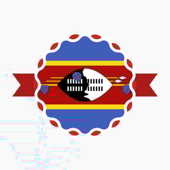 Creative Eswatini Flag Emblem Badge vector