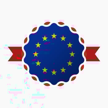 Creative European Union Flag Emblem Badge vector