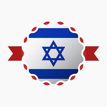 Creative Israel Flag Emblem Badge vector