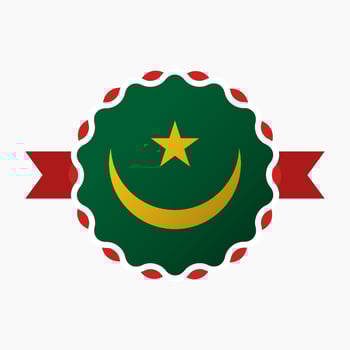 Creative Mauritania Flag Emblem Badge vector