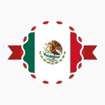 Creative Mexico Flag Emblem Badge vector