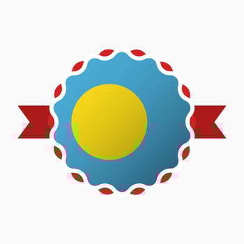 Creative Palau Flag Emblem Badge vector