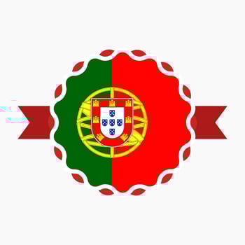 Creative Portugal Flag Emblem Badge vector