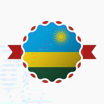 Creative Rwanda Flag Emblem Badge vector
