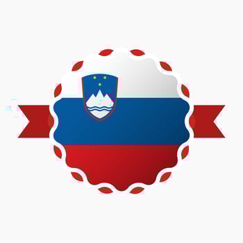 Creative Slovenia Flag Emblem Badge vector