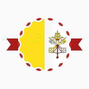 Creative Vatican Flag Emblem Badge vector