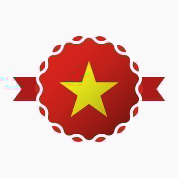 Creative Vietnam Flag Emblem Badge vector