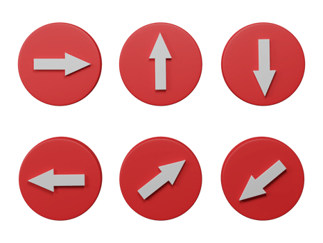 3D render, Set of Arrow icon isolated on transparent background. png