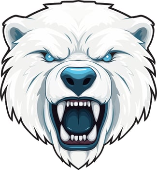 Angry polar bear face mascot vector
