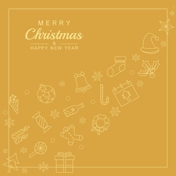 abstract christmas background, line pattern of christmas icons with interesting shapes. vector illustration for banner, greeting card, social media, web.