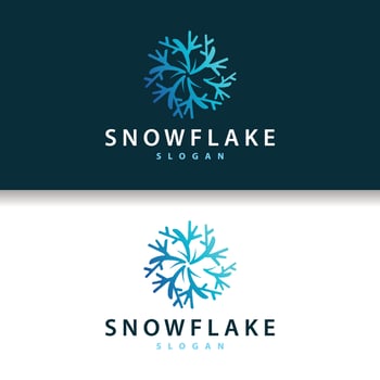 Snowflake Logo, Winter Season Design Frozen Ice Simple Model for Products and Technology vector