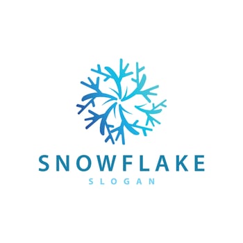 Snowflake Logo, Winter Season Design Frozen Ice Simple Model for Products and Technology vector