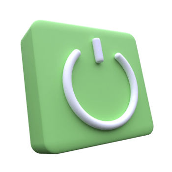 unique 3d rendering power off button start icon.Realistic vector illustration png