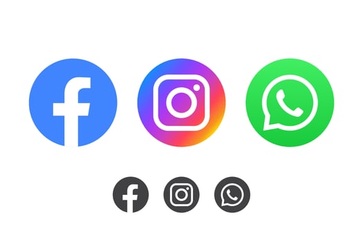Facebook, instagram and whatsapp logos illustration vector