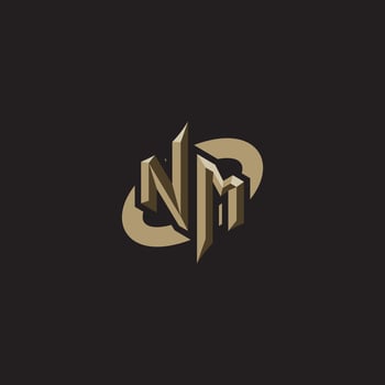 NM initials concept logo professional design esport gaming vector