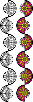 Indian Traditional and Cultural Rangoli, Alpona, Kolam, or Paisley vector line art. Bengal art India. for textile printing logo wallpaper