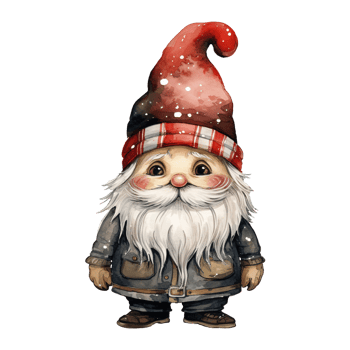 AI generated gnome with a cute red hat and sweater. AI generated image png