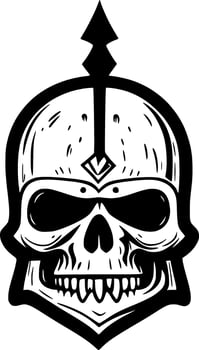 evil skull monster cartoon vector