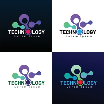 Abstract technology logo design concept vector