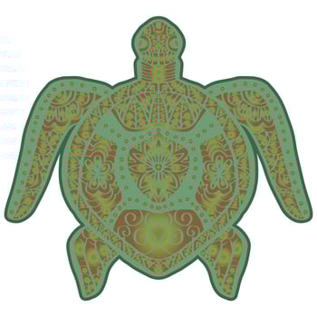 Hand drawn doodle cute turtle. vector