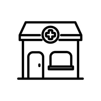 clinic icon vector in line style