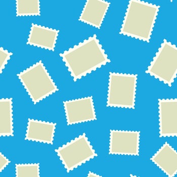Postage stamp seamless pattern. Blank Postage Stamps. vector
