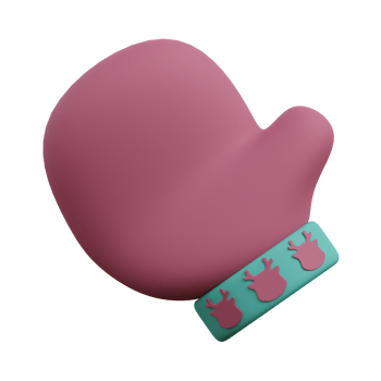 3d illustration of christmas mitten icon png