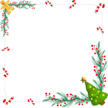 gingerbread cane candy tree christmas frame corner decorative card design png