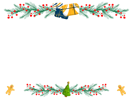 Gift tree christmas New Year Festival card frame corner decorative design png