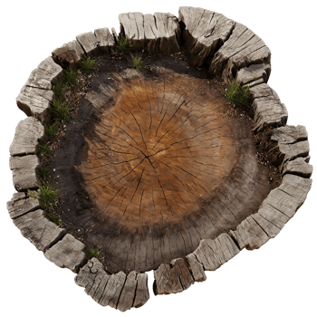 AI generated tree stump isolated on transparent background png