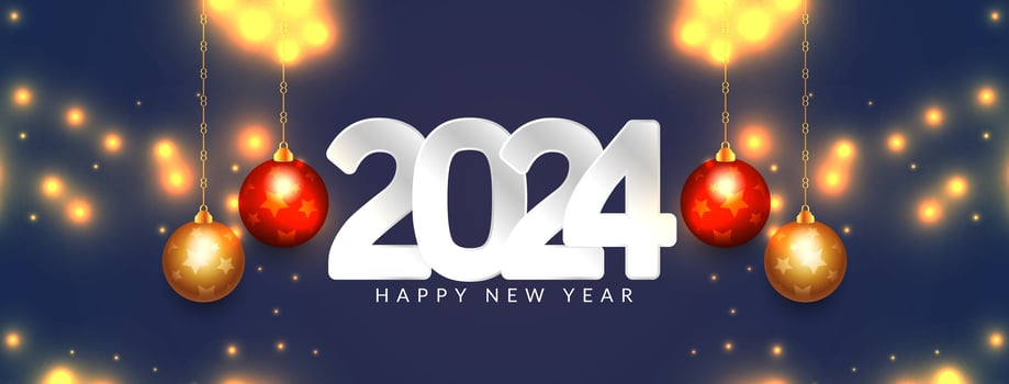Happy new year 2024 decorative stylish banner design vector