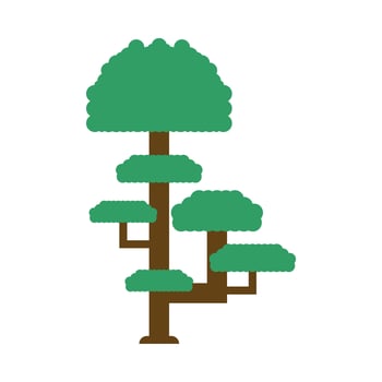Shady green tree flat illustration vector