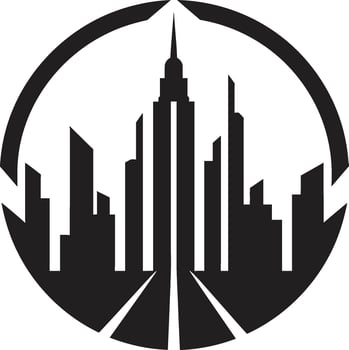 Skyline Symphony Iconic City Buildings Emblem Urban Mosaic Buildings Logo Design vector