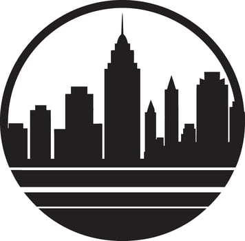 Skyscraper Silhouette City Buildings Icon Illustration Metro Melange Iconic Skyline Mark vector