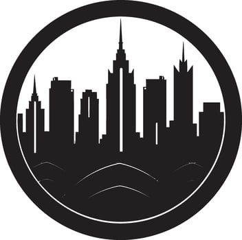 Skyscraper Symphony City Buildings Icon Illustration Urban Panorama Iconic Skyline Mark vector
