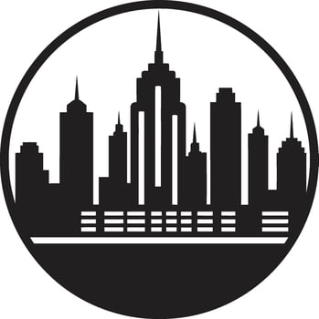 Downtown Dreamscape Buildings Vector Symbol Skyscraper Symphony City Buildings Icon Illustration