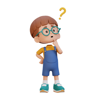 3D cute kid thinking clueless png