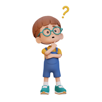 3D cute kid thinking clueless png