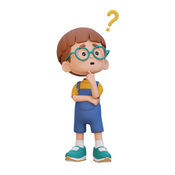 3D cute kid thinking clueless png