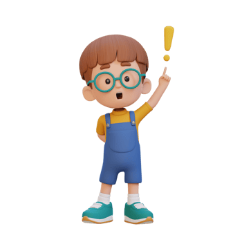 3D cute kid got an idea png