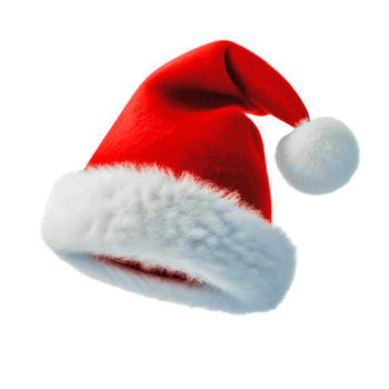AI generated A red Santa Claus hat with a white pompom isolated on a transparent background png